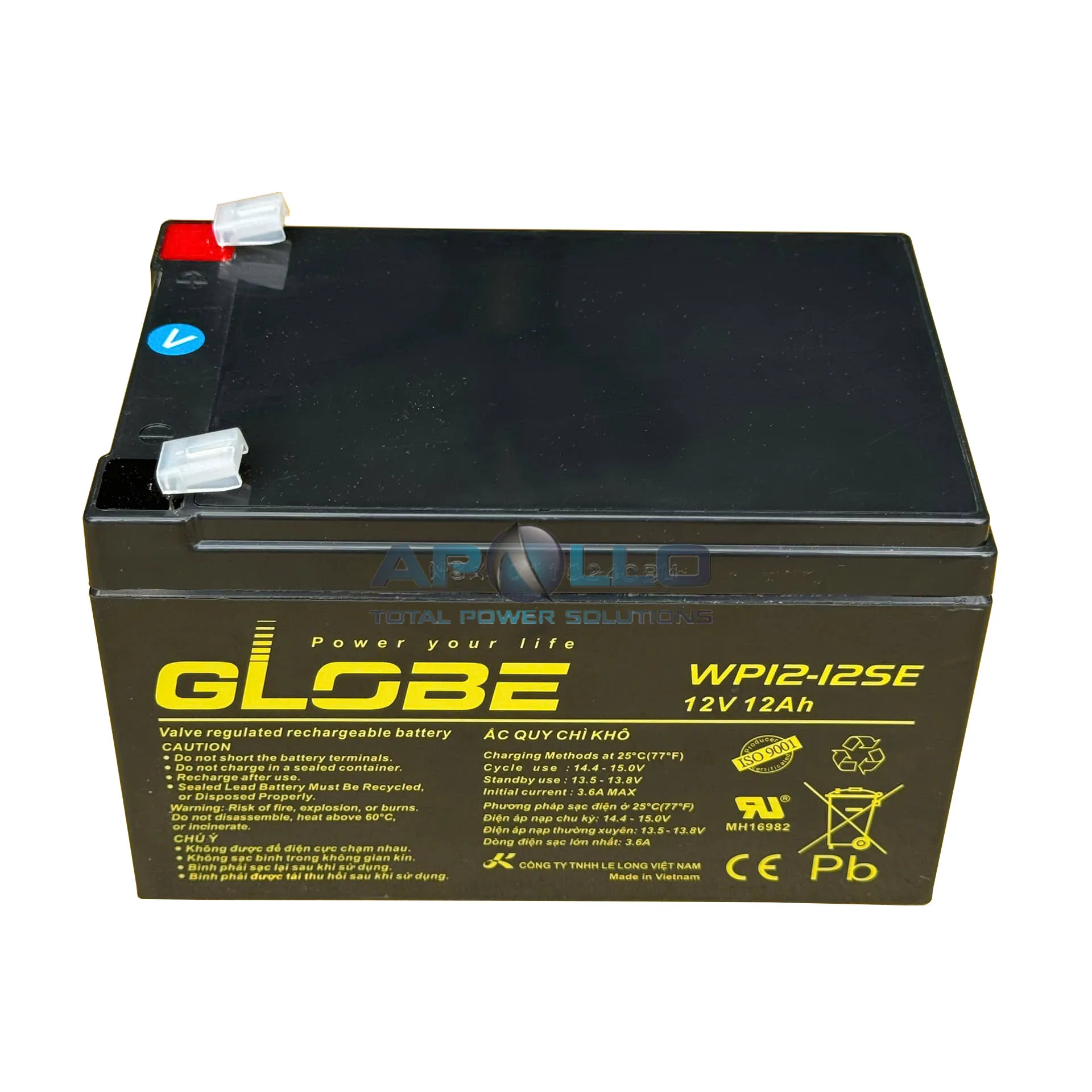 Ắc quy Globe 12V 12Ah, WP12-12SE 2 Ắc quy Globe 12V 12Ah, WP12-12SE - Ảnh 2