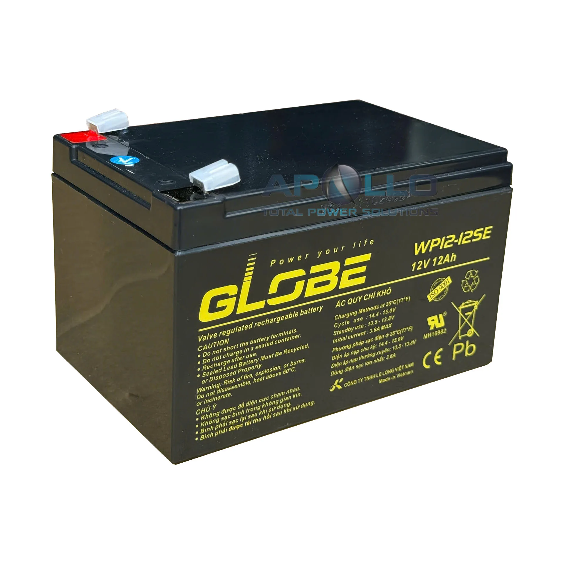 Ắc quy Globe 12V 12Ah, WP12-12SE 3 Ắc quy Globe 12V 12Ah, WP12-12SE - Ảnh 3